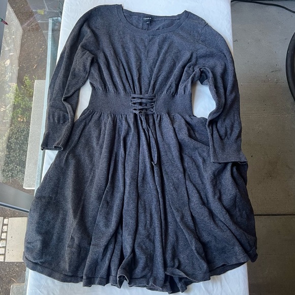 Gray Cotton Sweater Dress - Picture 9 of 14